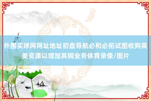 外围买球网网址地址初盘导航必和必拓试图收购英美资源以增加其铜业务体育录像/图片